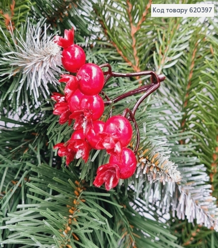 Веточка Шиповника КРАСНЫЙ пластик, 6см 620397 фото 1