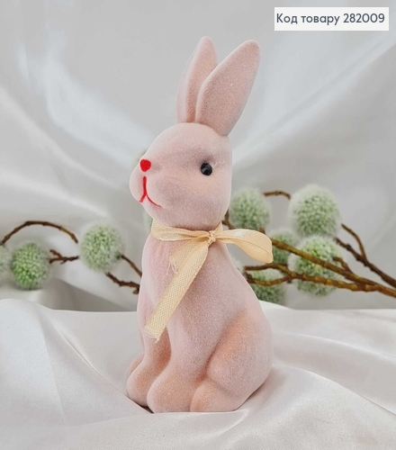 Заяц бархат ПУДРА  размер  6х13,5см 282009 фото 1
