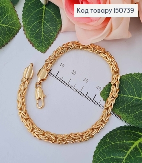 Браслет, комбинированное плетение, шир.0,5см, дл. 22см, Xuping 18K 150739 фото