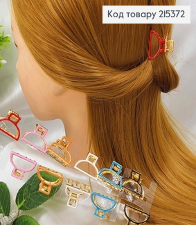 Краб металл, Полукруг с цветной эмалькой, 2,5см, цвета в ассорт. 215372 фото