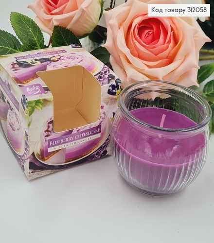 Аромасвеча стакан BISPOL Черничный Чизкейк 80 г/18 годин,sn 69 - 357 312058 фото 1