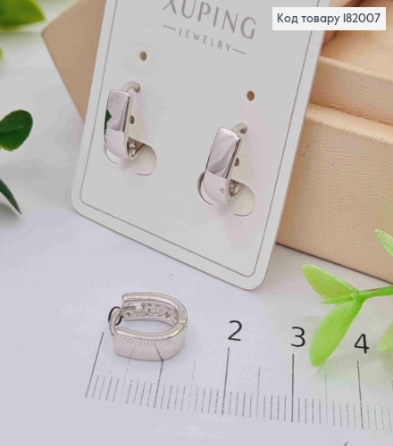 Сережки родовані кільця "Овальні", ширина 4мм, довжина 1,2см, Xuping 182007 фото 2