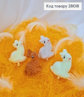 Заяц пластиковый бархат 5х6,5 см в асс. 281018 фото