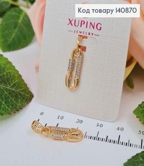 Кулон, "Шпилька" з камінням, 2 см, Xuping 18K 140870 фото