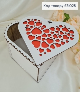 Коробка деревянная сердце 24х27х11 см 531028 фото