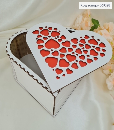 Коробка деревянная сердце 24х27х11 см 531028 фото 1