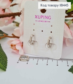 Серьги овальные родованные "Нежные",ширина 2мм, диаметр 9мм, Xuping 181445 фото