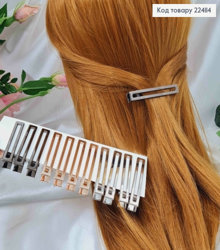 Заколка стрела, Металл, Прямоугольная, 6см, цвета в ассорт. 224114 фото 1