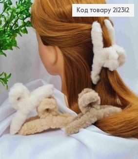 Краб пластик Петелька "Пушок", 11см, Пастельные цвета в ассортименте 212312 фото