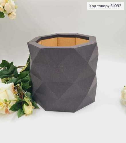 Коробка многогранная, ЧЕРНОГО цвета, 18*22см 511092 фото 1