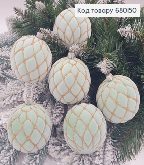 Набор игрушек 80мм Сетка Бархат МЯТА 6шт/уп, Украина 680150 фото