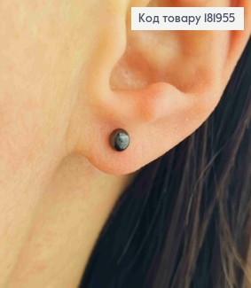 Сережки гвіздки чернені "Кульки", розміром 0,4см, Xuping 181955 фото
