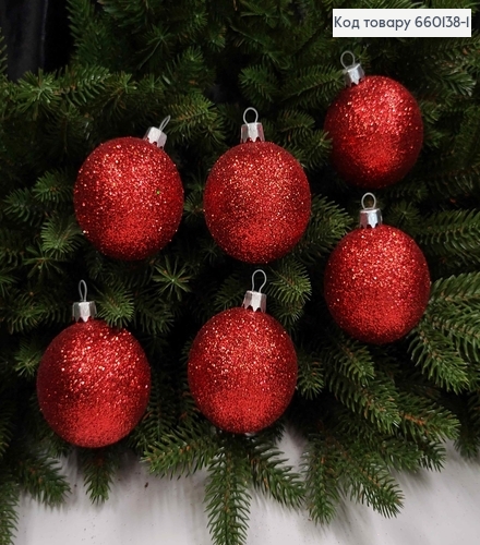 Набір куль 60 мм Блиск , ЧЕВОНІ. 6шт/уп, Україна 660138-1 фото 1