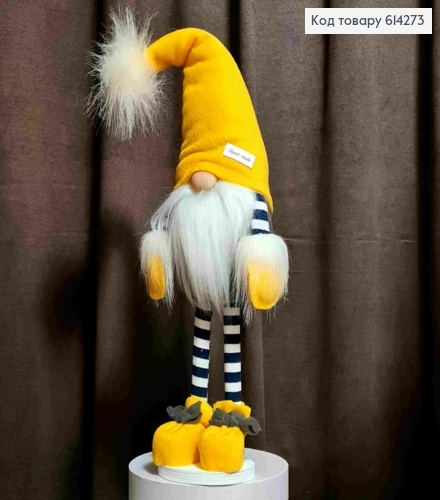 Гном "Скандинавський" в ЖОВТІЙ шапці, 50-57см, ручна робота, Україна 614273 фото 1