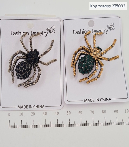 Брошь металл Паучок в камнях в асс. 235092 фото 1