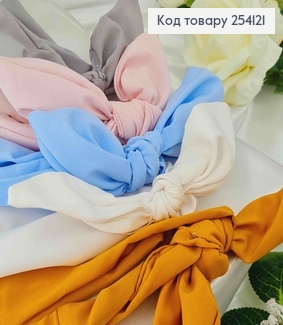 Повязка на резинке, с бантиком, цвета в ассорт. 2,5*25см 254121 фото