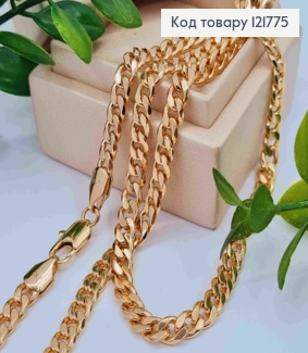 Цепочка ПАНЦИРНОЕ плетение, ширина 5мм, длина 55см, Xuping 18K 121775 фото