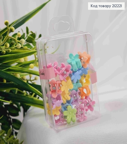 Набор мини-крабов (20шт/уп), "Цветочек", ярких цветов. 212221 фото 1