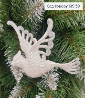 Новорічна фігура Блиск Пташка Срібло, 13*9см, Україна 619159 фото