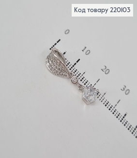 Кулон с камнем 0,5 см  родованное  Xuping 220103 фото