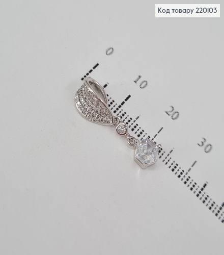 Кулон с камнем 0,5 см  родованное  Xuping 220103 фото 1