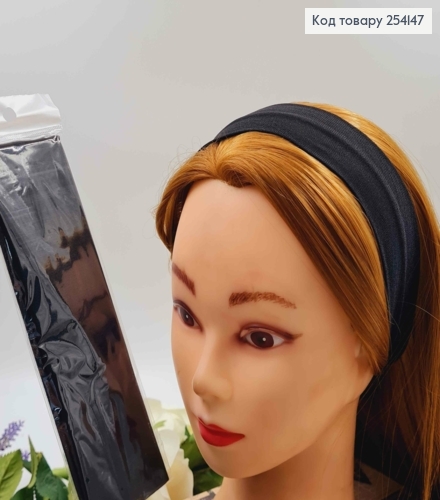 Пов"язка чорна ширина 5,5см, діаметр 40см, розтягується 254147 фото 1