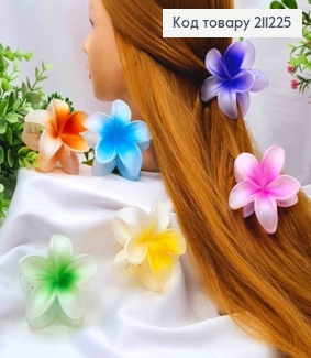 Краб пластик матовый "Гавайский цветок", 7,5см, Цвета в ассортименте. 211225 фото