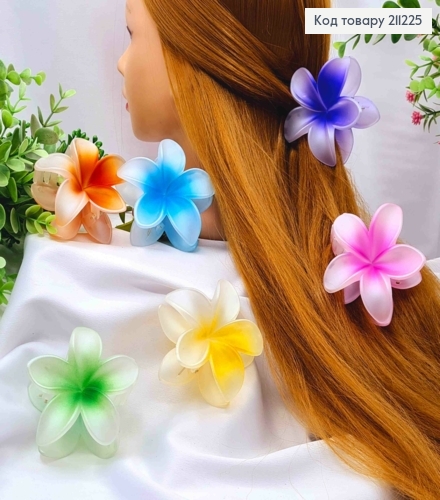 Краб пластик матовый "Гавайский цветок", 7,5см, Цвета в ассортименте. 211225 фото 1