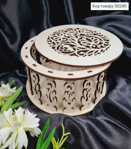 Деревянная подарочная коробка "Ажурная" с резьбой, 16,5*7см 512240 фото 3