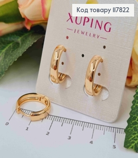 Серьги кольца, ширина 4мм, диаметр 1,7см, Xuping 18K 117822 фото