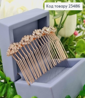 Гребінь у волосся, з Блискучими камінцями, Мідного кольору 234186 фото