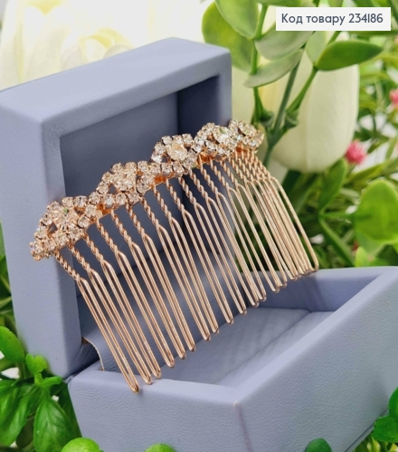 Гребінь у волосся, з Блискучими камінцями, Мідного кольору 234186 фото 1