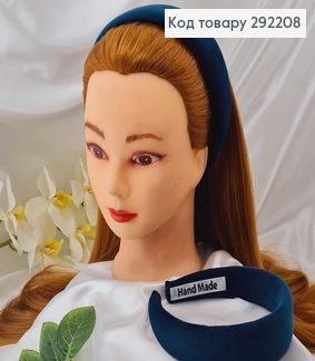 Обруч пластик, м'якенький велюр, ТЕМНО-ЗЕЛЕНИЙ, шир.4см.  292208 фото