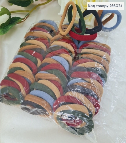 Резинка микрофибра Китай 4 см 100 шт/уп  цветная 256024 фото 1