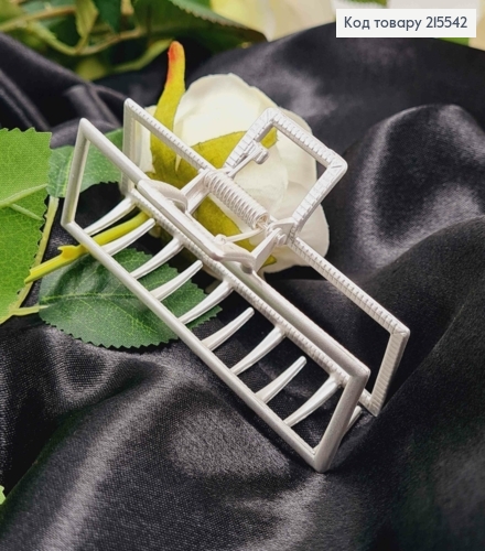 Краб метал 9см, прямокутний, СРІБНИЙ колір 215542 фото 3