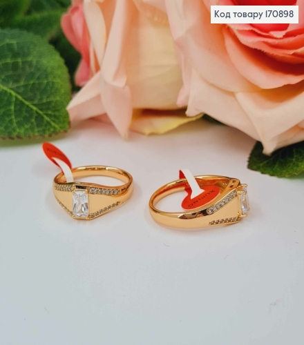 Кольцо Печать, с камнями, Xuping 18К 170898 фото 1