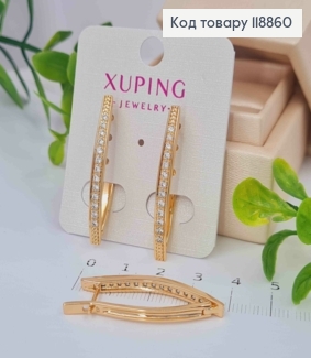 Серьги Стрелы с Блестящими камешками, 3,6см, английская застежка, Xuping 18К 118860 фото