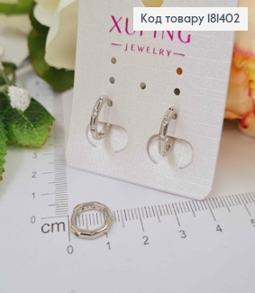 Серьги кольца, с тремя камешками, 1см, Xuping 18K 181402 фото