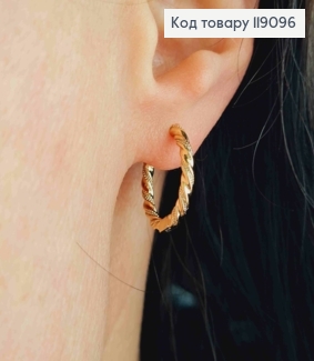 Серьги кольца Винтовые, диаметр 1,8см, Xuping 18K 119096 фото