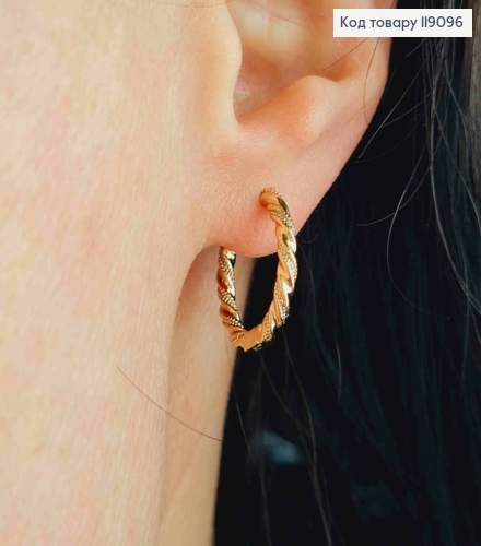 Серьги кольца Винтовые, диаметр 1,8см, Xuping 18K 119096 фото 1