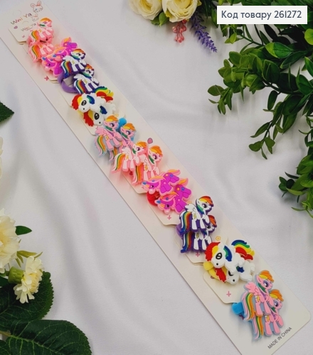 Набор детских резинок (20шт) ЕДИНОРОЖКИ в ассортименте, микрофибра, диаметр 2,5см 261272 фото 1