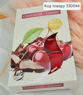 Аромасвічка таблетка BISPOL Шоколад Вишня  6 шт/ 4 годин, 15-104 330044 фото