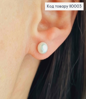 Сережки гвіздки Перлинка, 0,6см, Xuping 18К 110003 фото