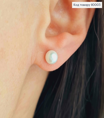 Серьги гвоздики Жемчужинка, 0,6см, Xuping 18К 110003 фото 1