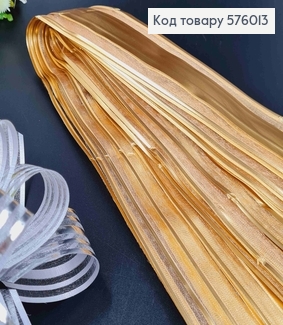 Бант-затяжка для подарунків(10шт), ЗОЛОТОГО кольору, шир. 5см, у складеному вигляді 16см. 576013 фото