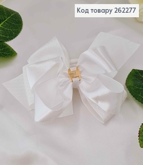 Резинка Бант белый, атласный, ручная работа 262277 фото