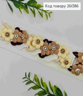 Набор резинок (20шт) "Цветочек", Пастельные цвета, резинка 3см, цветок 2,5см. 261386 фото