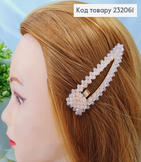 Заколка Тік-так 9см з РОЖЕВИМИ  камінцями 232061 фото