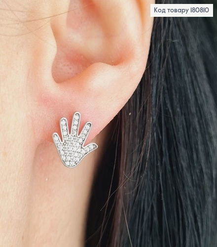 Сережки родированые кольца "Hello", 1,1см, Xuping 180810 фото 1