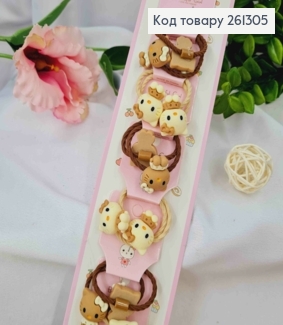 Набор резинок (20шт), HELLO KITTY, пастельные цвета, резинка 3см, котик 2,5см 261305 фото